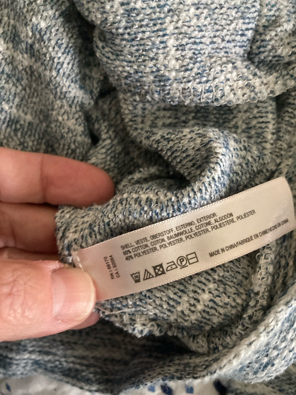 Anthropologie Saturday Sunday Asymmetrical Zip Hooded Jacket - Heather Blue - Picture 4 of 5